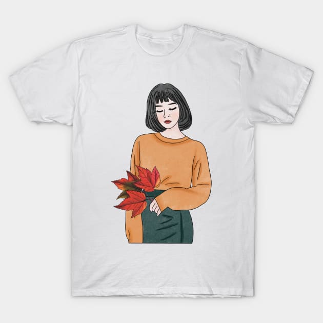 Fall girl (4) T-Shirt by piscoletters